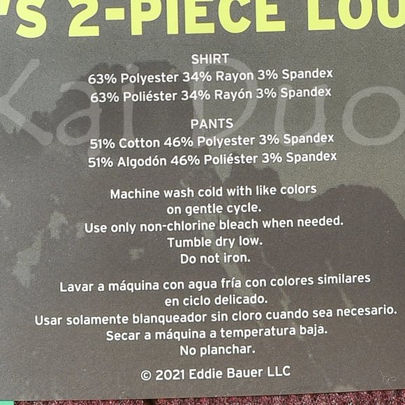 Eddie Bauer Men’s Top & Bottom Lounge Set RED - Picture 2 of 2